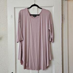 POL Women's Pink Oversized Boho Tunic Top Size Small, 3/4 Sleeves